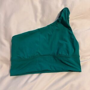 Lululemon green One-Shoulder align Sports Bra